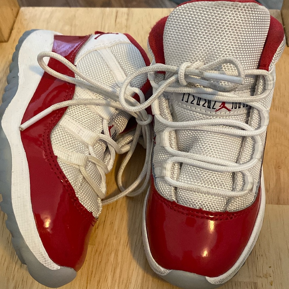 Air jordan red and white 11s. TODDLER